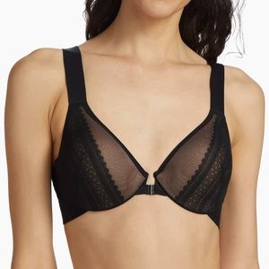 SPANX Bra-llelujah! Illusion Black Lace Bra Front Clasp